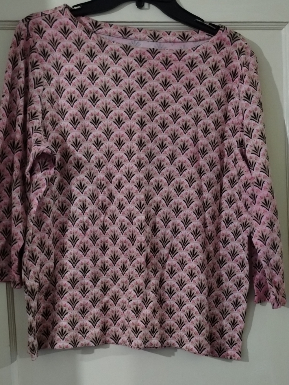 croft & barrow Pink Patterned Long Sleeve Tee